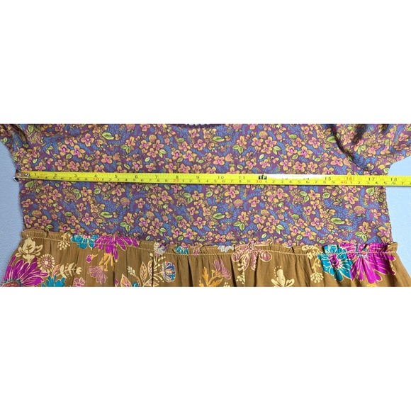 Natural Life Womens S Multicolor Floral Colette Boho Tiered Maxi Dress - Picture 6 of 13